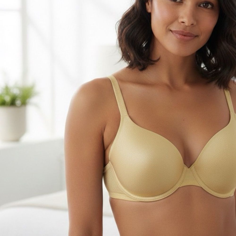 Victoria’s Secret Full‎ Coverage T-Shirt Bra 34B gold Adjustable Straps